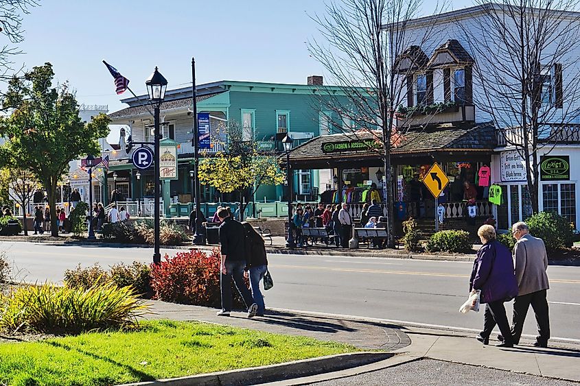 Street view in Frankenmuth, Michigan via RiverNorthPhotography on iStock.com