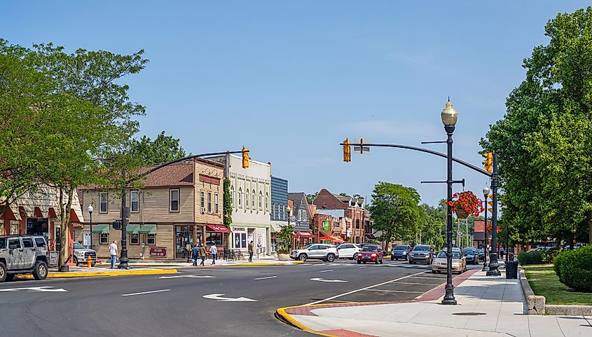 The shops around the old Courthouse at the Historic District of Crown Point