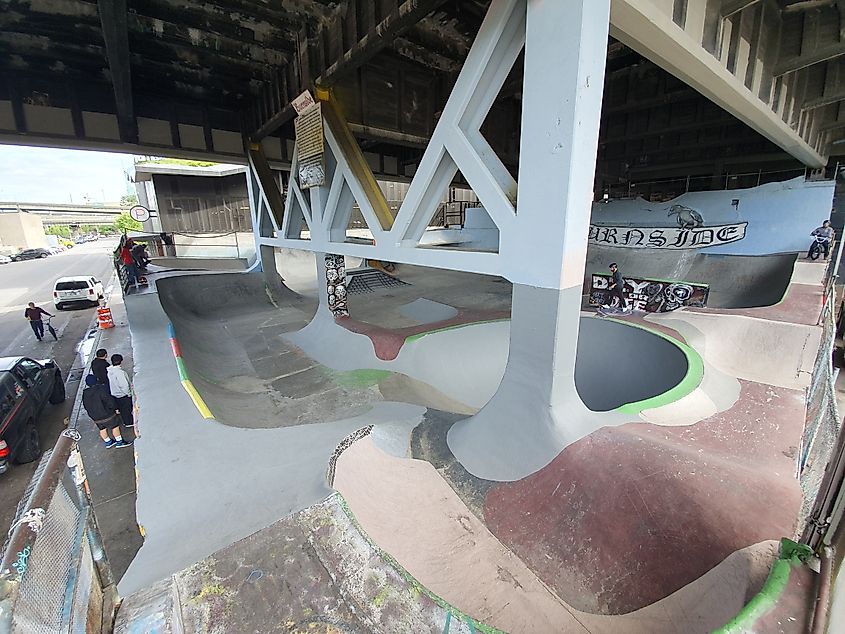 The Burnside Skatepark in Portland, Oregon.