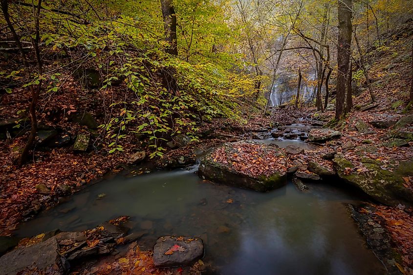 The High Banks Twin Falls in Arkansas.