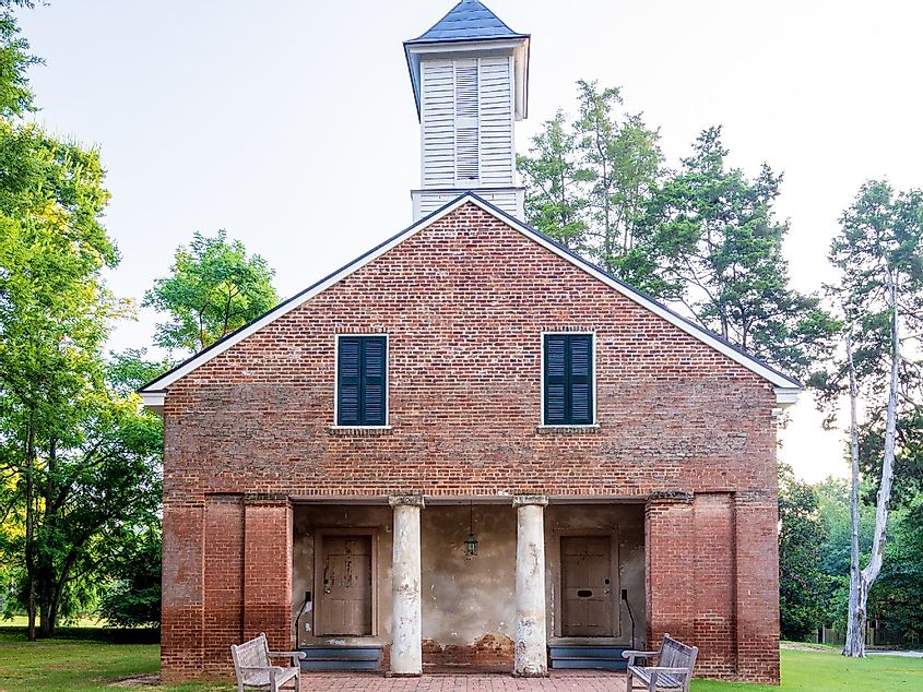 old brick church in Mooresville, Alabama