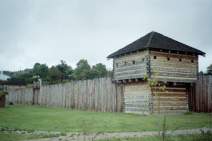 Reconstructed Fort Randolph in Point Pleasant, West Virginia.