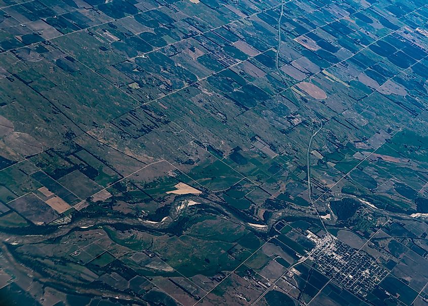 Aerial view of Ogallala, Nebraska
