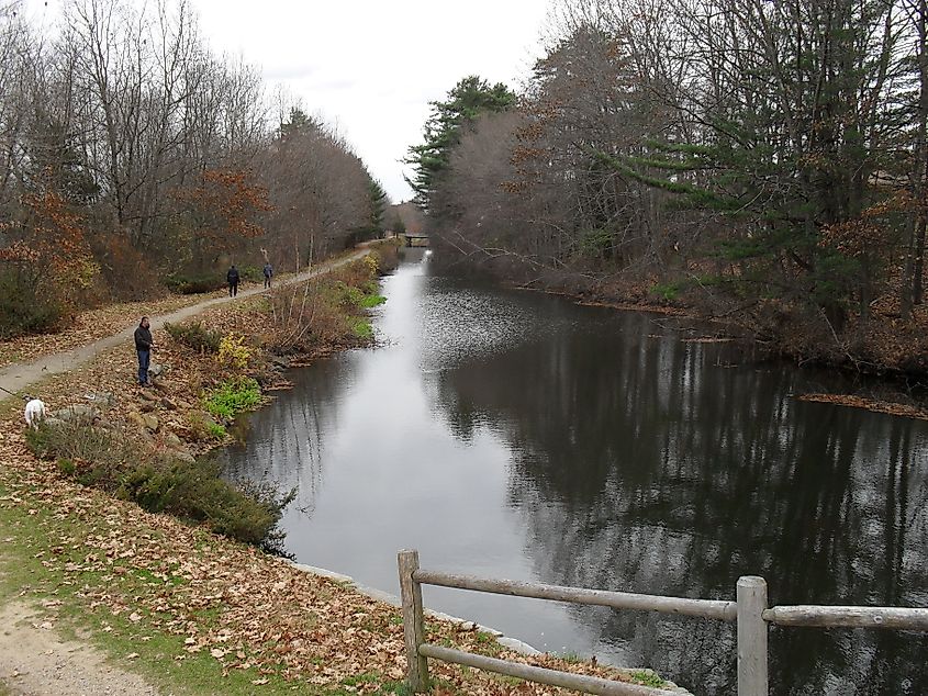 The Blackstone River in Uxbridge, Massachusetts.