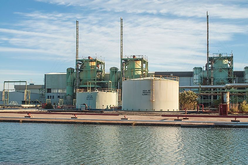 A geothermal power plant in Mexicali, Baja California, Mexico