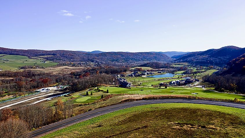 Aerial view of Amenia, New York