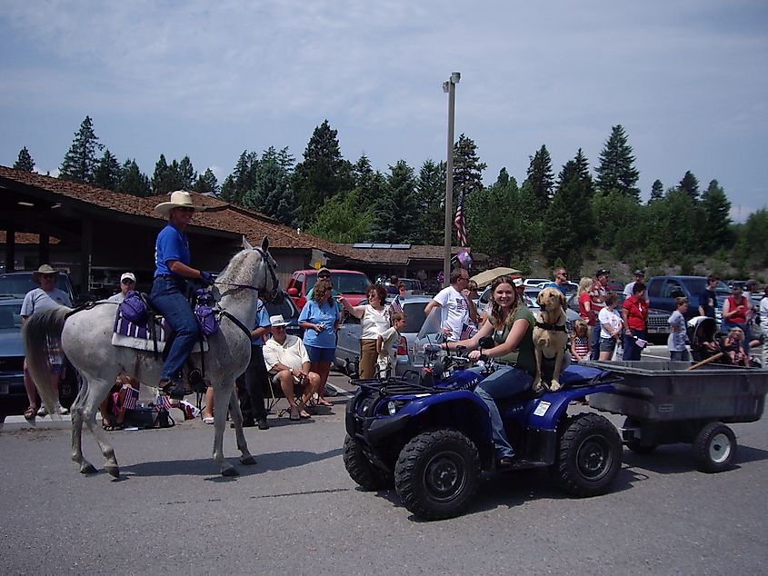 Fourth of July parade in Bigfork, Flathead County, Montana.
