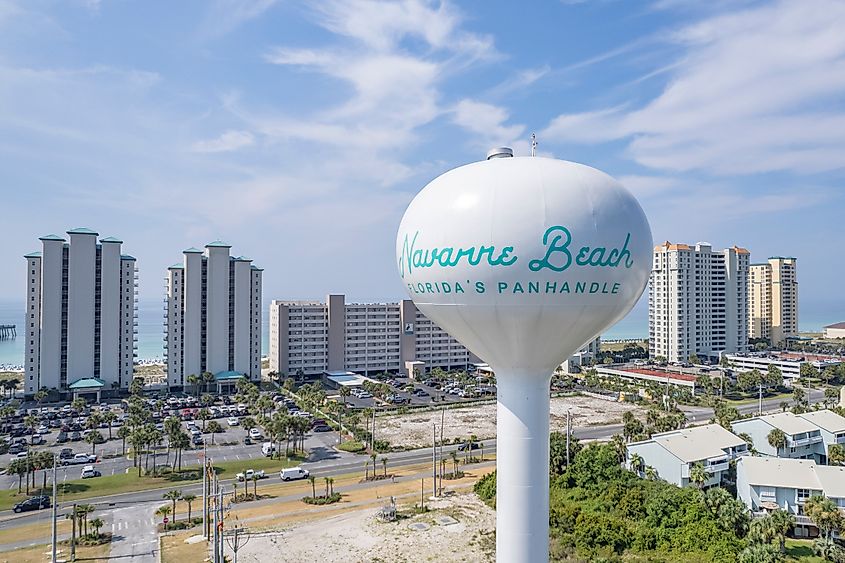 Aerial view of Navarre Beach, Florida.