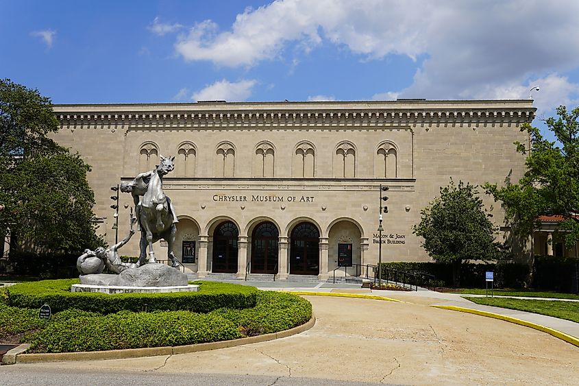 View of the Chrysler Museum of Art in Norfolk, Virginia. Editorial credit: PT Hamilton / Shutterstock.com