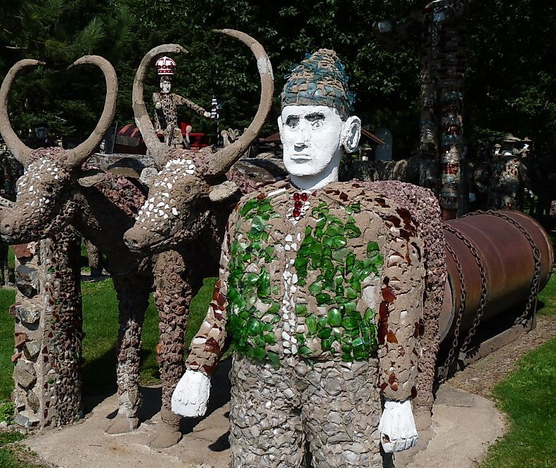 "Mr. Knox and Oxen" is a sculpture by Fred Smith. 