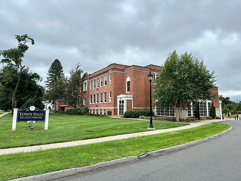 Glastonbury Town Hall in Glastonbury, Connecticut. Editorial credit: Rachel Rose Boucher / Shutterstock.com