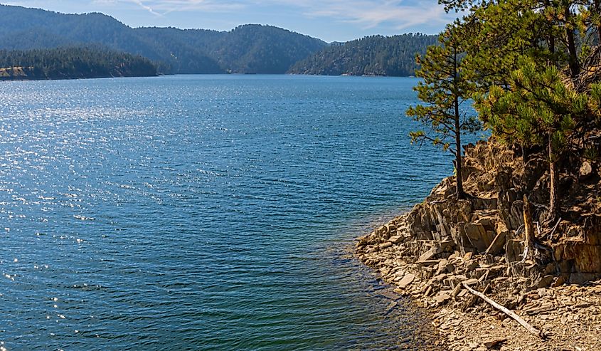 The Rocky Shoreline of Pactola Lake, Pennington County, South Dakota, USA