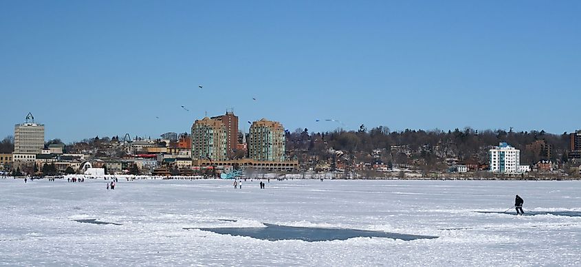 Skyline of Barrie in winter