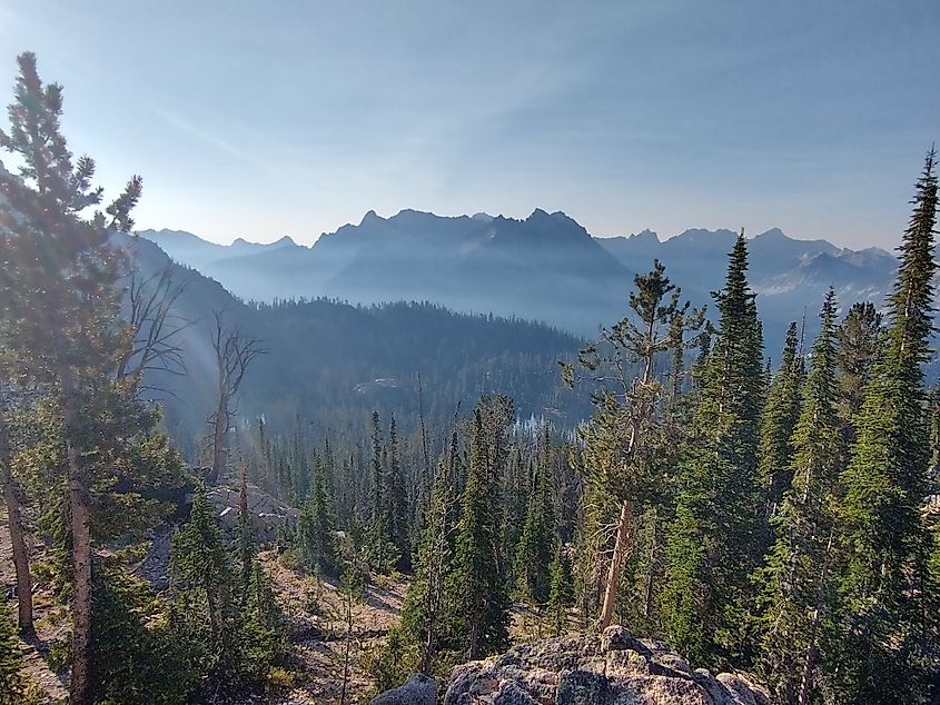 View from a trail in the Sawtooth National Recreation Area in Idaho.