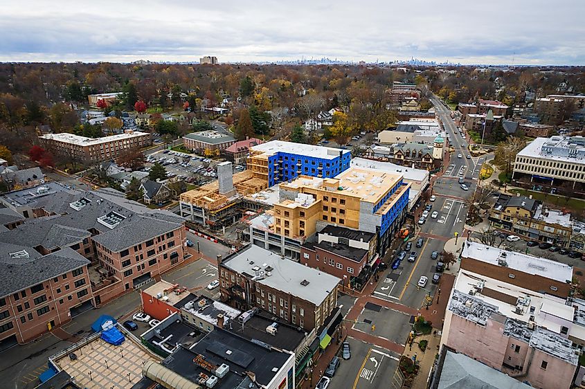 Aerial view of South Orange, New Jersey