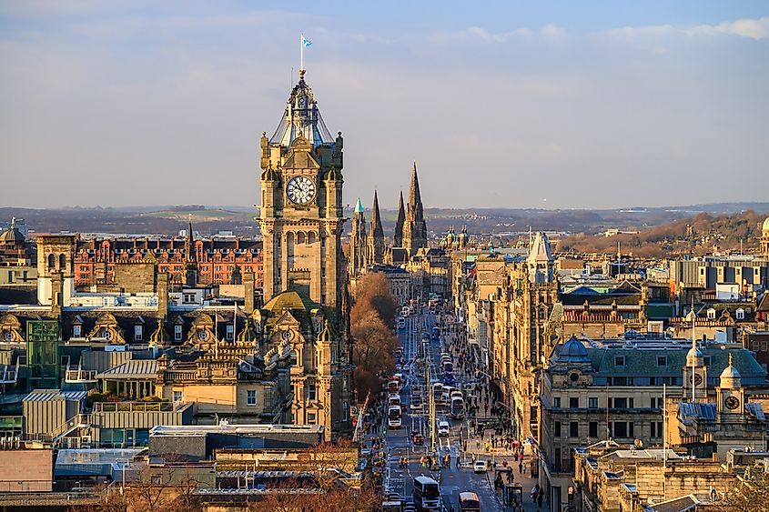 The old town of Edinburgh is a major tourist attraction.