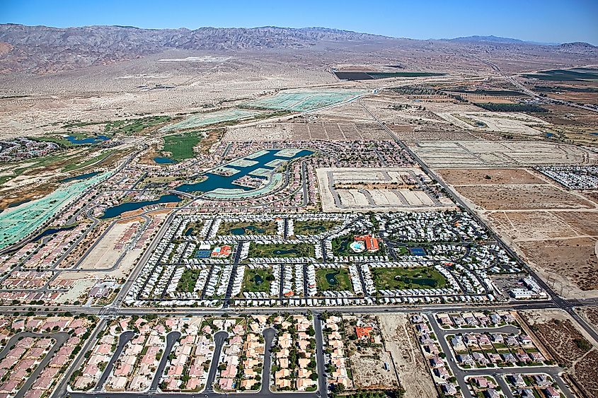 Coachella Valley and Indio Hills aerial view