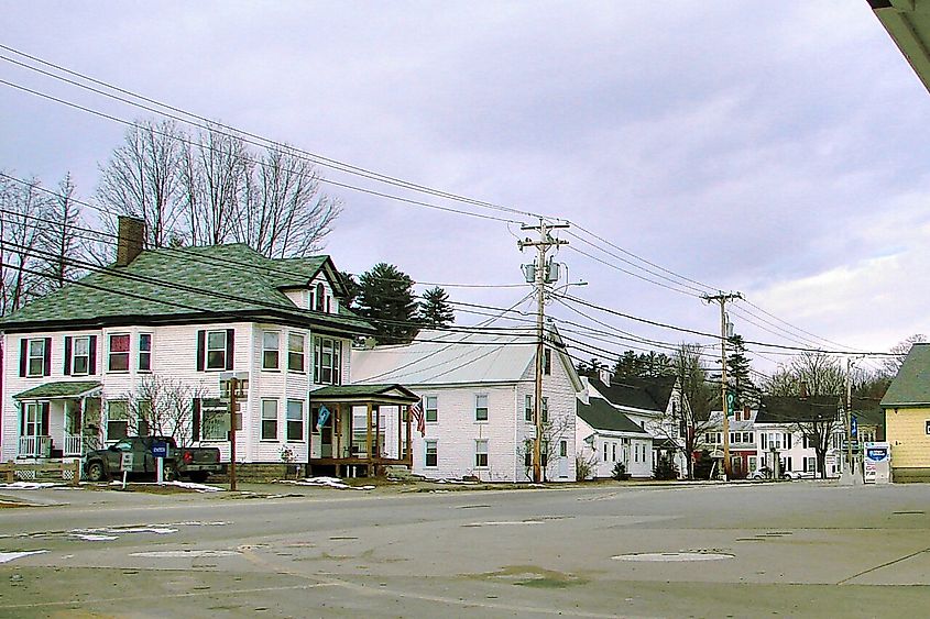 Residential area in Dixfield, Maine.