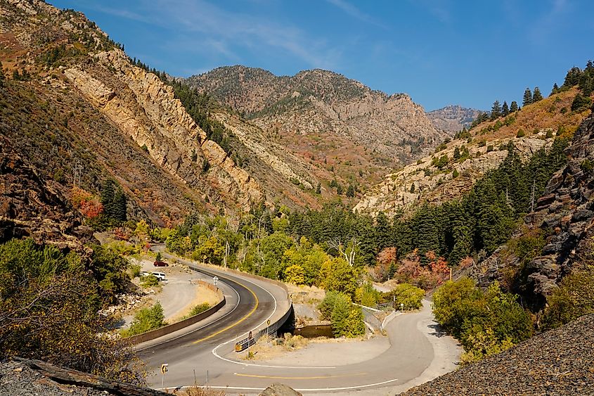 The gorgeous mountain route near Midway, Utah. Editorial credit: George Wirt / Shutterstock.com.