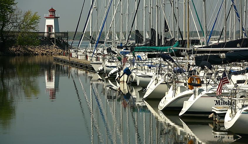 Boats in the harbor at Grand Rivers Kentucky