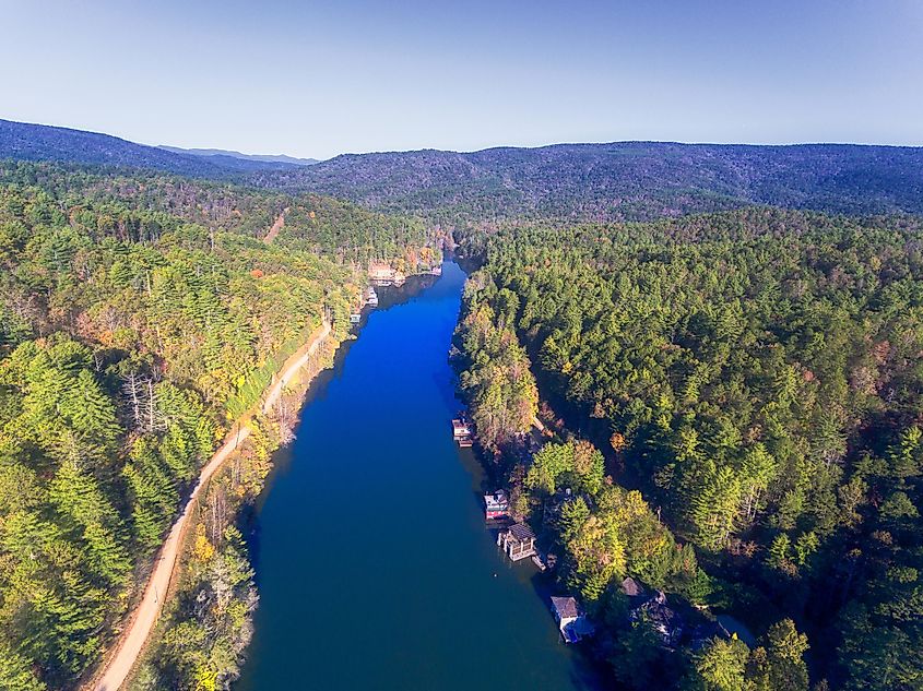 The beautiful Lake Rabun in Georgia.