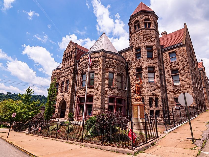 The Carnegie Library of Braddock, the first public library funded by Andrew Carnegie in the US.