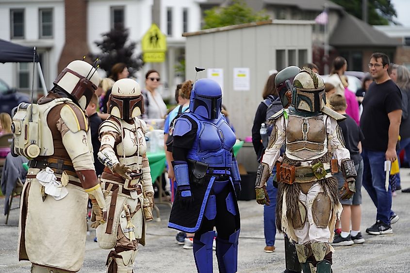 Revelers at the annual Sputnikfest in Manitowoc, Wisconsin.