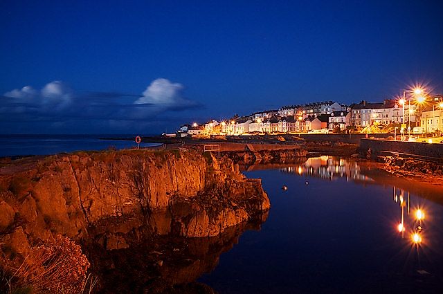 Night view of The Long Hole in Bangor, Northern Ireland