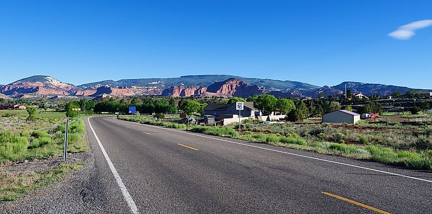 Entering the town of Torrey, Utah