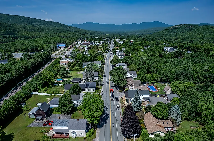 Aerial view of Gorham, New Hampshire
