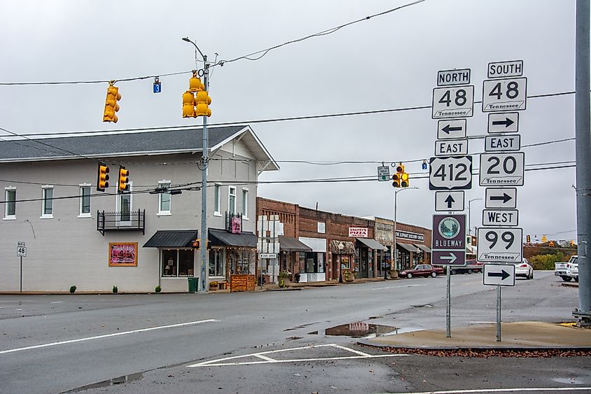 Downtown Hohenwald, Tennessee.