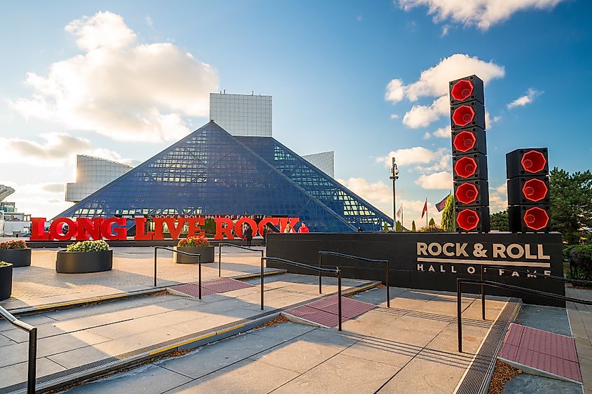 The Rock and Roll Hall of Fame and Museum in Downtown Cleveland
