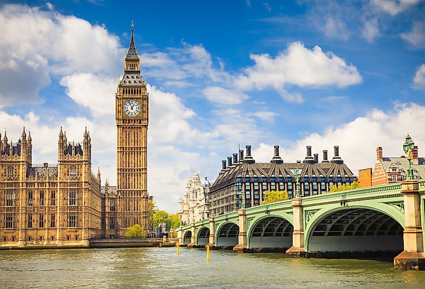Big Ben and Houses of Parliament, London.