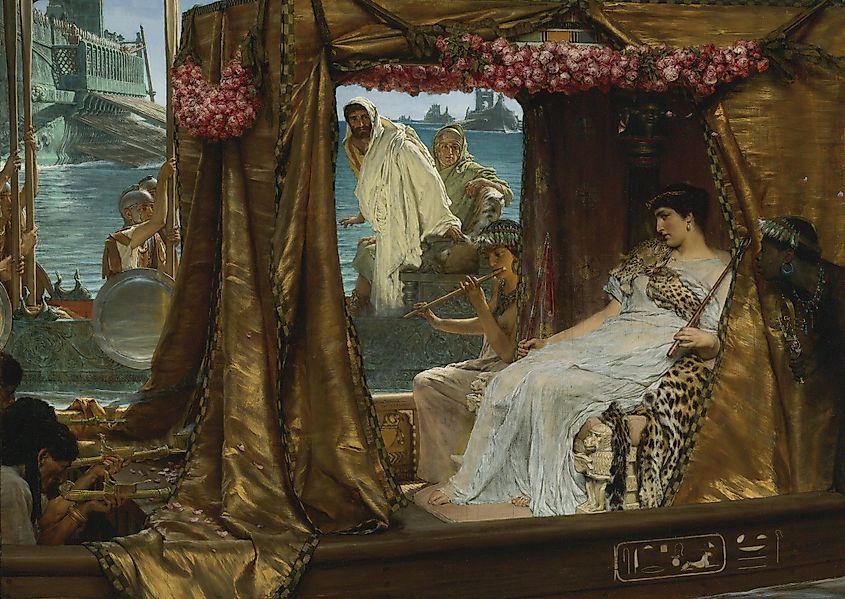 The Meeting of Antony and Cleopatra, painted by Sir Lawrence Alma-Tadema.