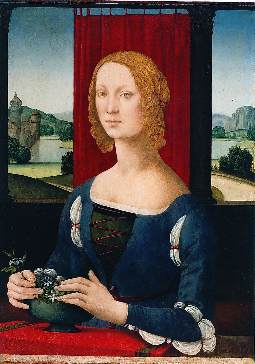 La dama dei gelsomini, by Lorenzo di Credi (Pinacoteca Civica di Forlì), presumed portrait of Caterina Sforza.
