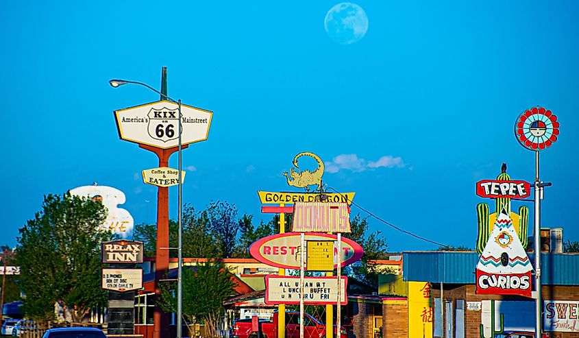 The Blue Swallow and other views of historic route 66 in New Mexico