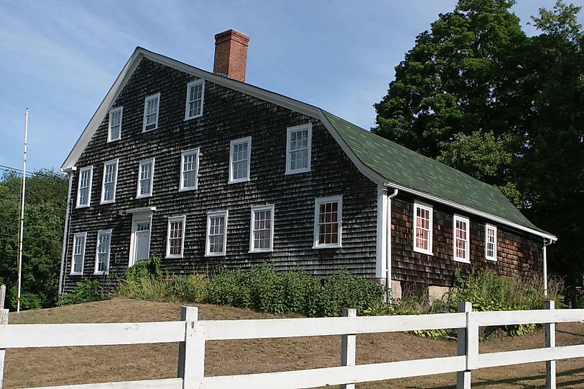 Historic Colonial Paine House in Coventry, Rhode Island.