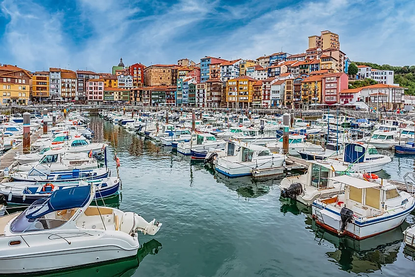 The marina in Bermeo, Spain.