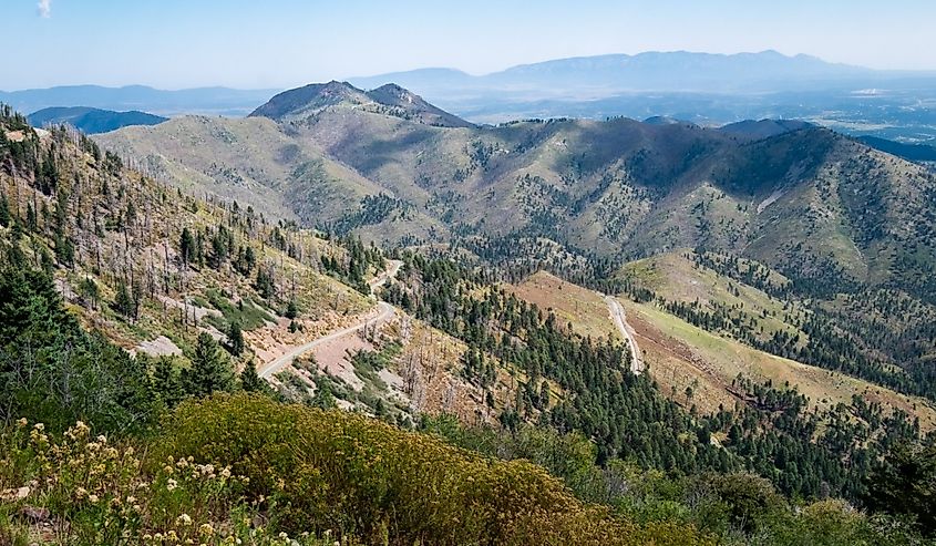 Ruidoso, New Mexico view of mountain road