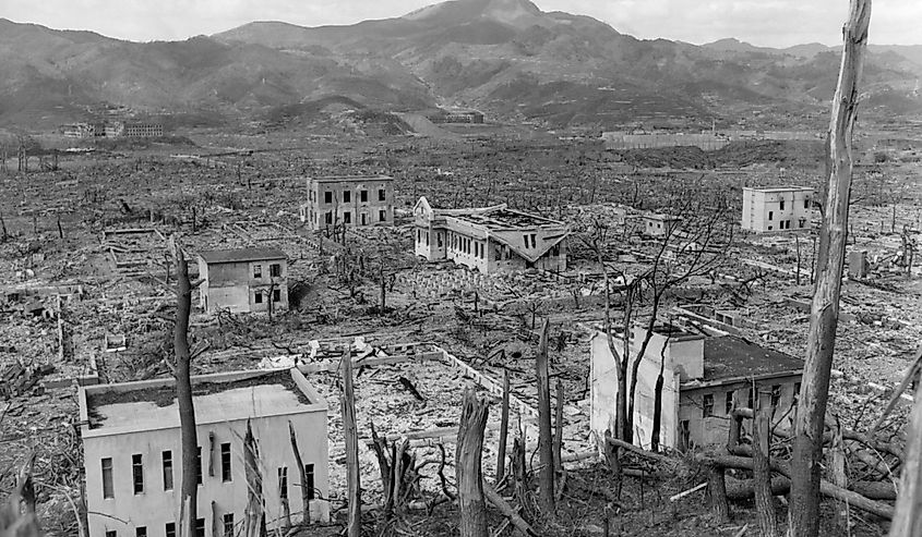 Ruins of Nagasaki, Japan, after atomic bombing