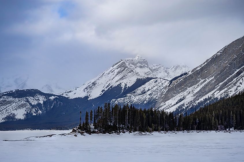 Snow capped mountains in Kananaskis Provincial Park, a part of the Rocky Mountains in southern Alberta. Photo credit: Brendan Cane