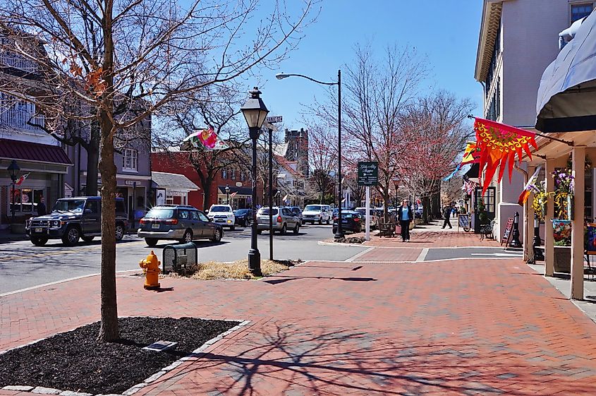 Historic town of Haddonfield, located in Camden County, New Jersey, USA.