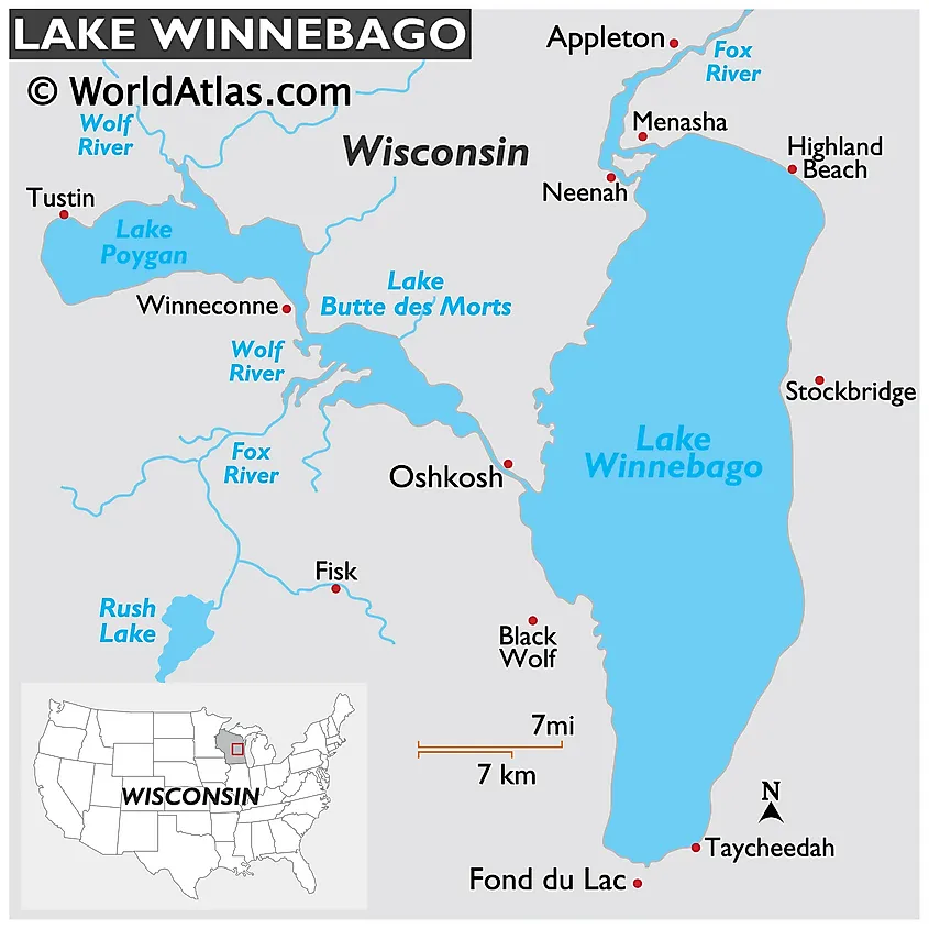 Lake Winnebago  map