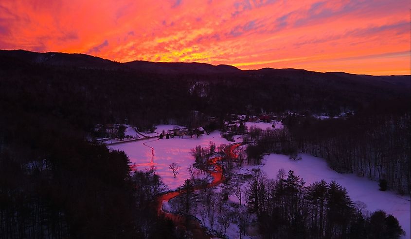 Hebron Town Forest, New Hampshire Winter Sunset