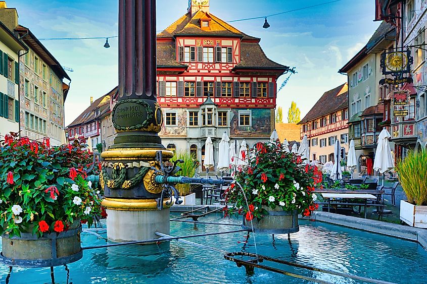 A scene from Stein am Rhein, Switzerland.