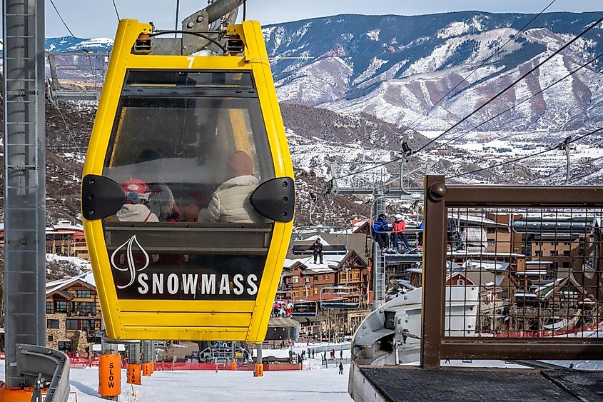 Gondola ride in Snowmass, Colorado.