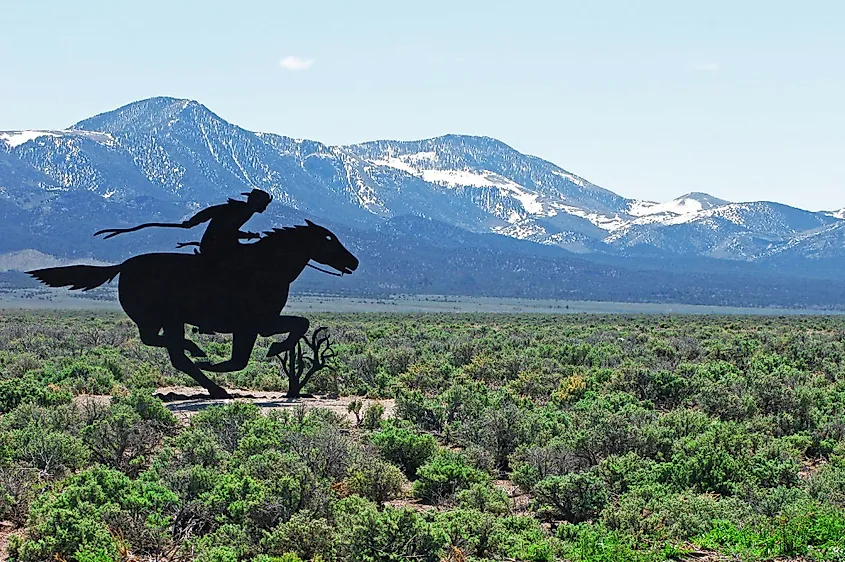 A Pony Express public display at the Shellbourne Rest Area off Highway 93 North of Ely, Nevada