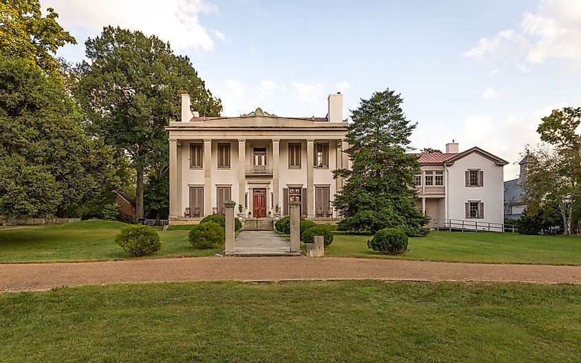The iconic Belle Meade Mansion in Nashville, Tennessee