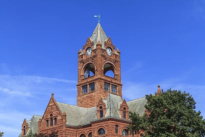 The historic county courthouse, built from 1892-1894, in La Porte, Indiana.