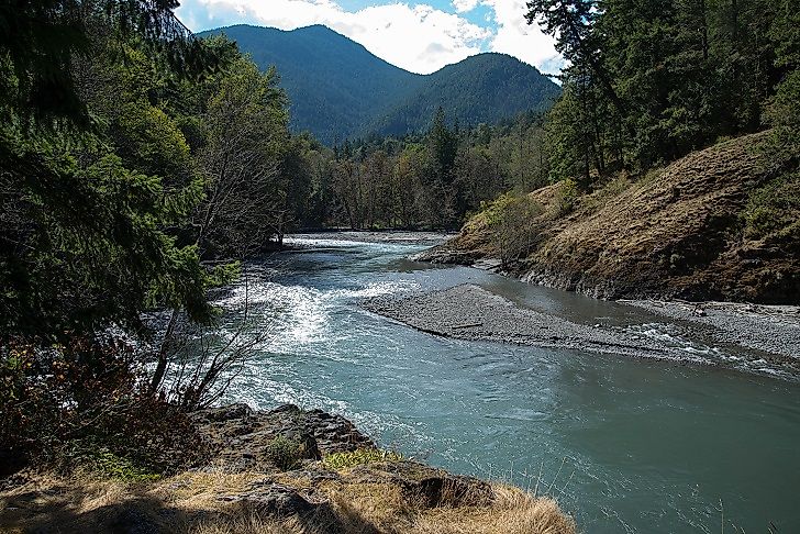 The Elwha River flowing through Olympic National Park, Washington.